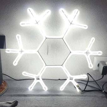 Неоновая фигура Luazon «Снежинка» 50 см 480 LED 220 В свечение белое: отзыв пользователя Детский Мир