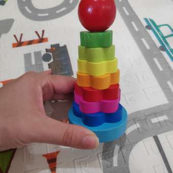 Пирамидка Mapacha развивающая игрушка мелкая моторика монтессори. Цветочек 13 см.: отзыв пользователя Детский Мир