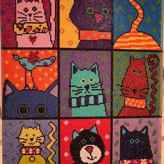 Алмазная мозаика Art on Canvas Цветные котики холст на подрамнике 40х50 см: отзыв пользователя Детский Мир