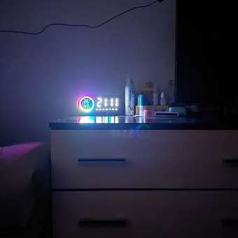 Часы электронные LED с RGD подсветкой CASTLELADY настольные с температурой, влажностью, будильником и календарем умные часы: отзыв пользователя Детский Мир