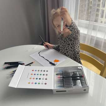 Набор для рисования CoLLart акварельные маркеры с кистью брашпен и скетчбук: отзыв пользователя Детский Мир