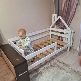 Кровать-домик 80х160 белая Alatoys подростковая деревянная с бортом: отзыв пользователя Детский Мир