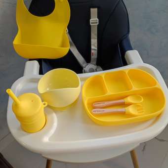 Набор для кормления Morning Sun силиконовый 5 предметов желтый: отзыв пользователя Детский Мир