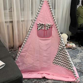 Палатка-вигвам Polini kids Зигзаг Розовая: отзыв пользователя Детский Мир
