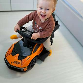 Каталка BabyCare Lamborghini с родительской ручкой оранжевый: отзыв пользователя Детский Мир