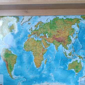 Карта мира Brauberg физическая настенная интерактивная 120х78 см 1:25М: отзыв пользователя Детский Мир
