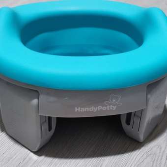 Горшок дорожный ROXY-KIDS складной с многоразовой вкладкой Handy Potty 3 в 1 цвет серый-мятный: отзыв пользователя Детский Мир