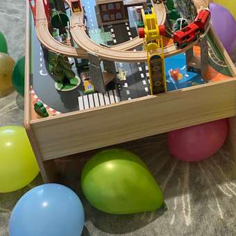 Игровой стол База Игрушек Деревянная железная дорога 100 деталей: отзыв пользователя Детский Мир