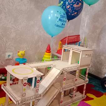 Конструктор ViromToys Парковка для машинок деревянный: отзыв пользователя Детский Мир