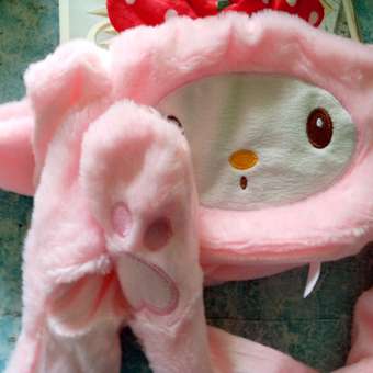 Шапка Uniglodis с подвижными ушами Мордашка с бантиком розовая: отзыв пользователя Детский Мир