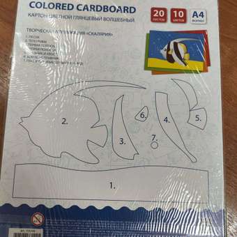 Картон цветной Brauberg формата А4 для творчества 20 листов 10 цветов: отзыв пользователя Детский Мир