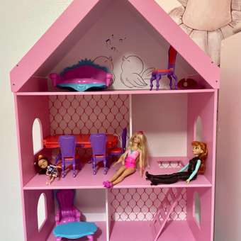Кукольный домик из дерева Alubalu Птичка ( розовый): отзыв пользователя Детский Мир