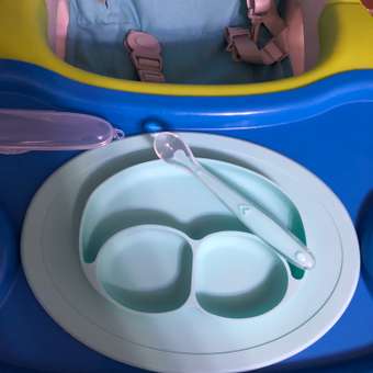 Набор для кормления с ложкой WiMI силиконовая тарелка на присоске с 3 секциями: отзыв пользователя Детский Мир
