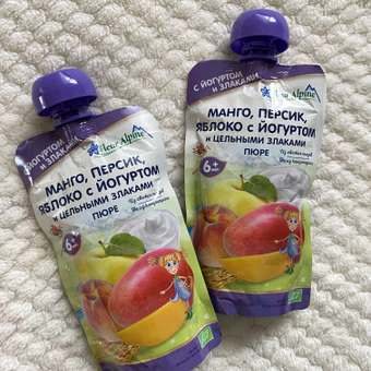 Пюре Fleur Alpine Органик манго-персик-яблоко-йогурт пауч 120г с 6месяцев: отзыв пользователя Детский Мир