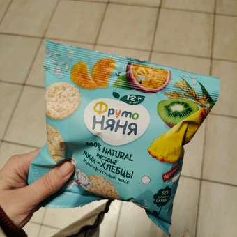 Мини-хлебцы ФрутоНяня рисовые с яблоком и мультифруктовым соком Мультифруктовый микс 30г: отзыв пользователя ДетМир