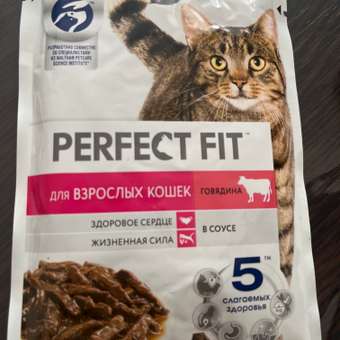 Корм для взрослых кошек PerfectFit с говядиной в соусе 75г: отзыв пользователя. Зоомагазин Зоозавр