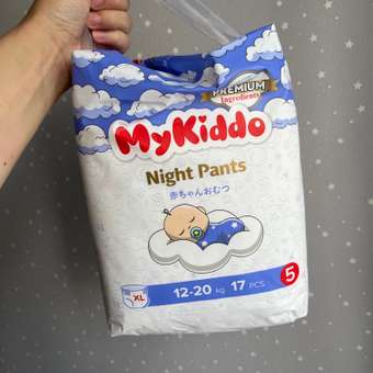 Подгузники-трусики MyKiddo Night XL 12-20 кг 4 упаковки по 17 шт: отзыв пользователя Детский Мир