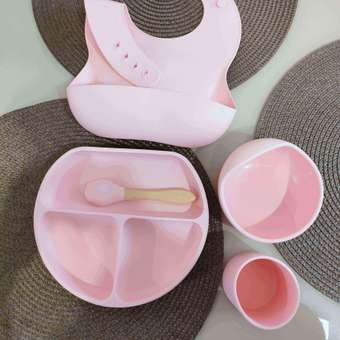 Набор силиконовой посуды KAZOKU Розовая с супницей улиткой: отзыв пользователя Детский Мир