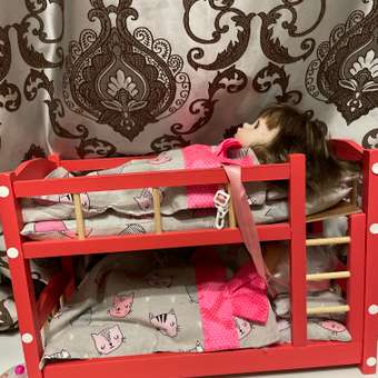 Кроватка для кукол Тутси 2х ярусная розовая деревянная 50х35х23 см: отзыв пользователя Детский Мир