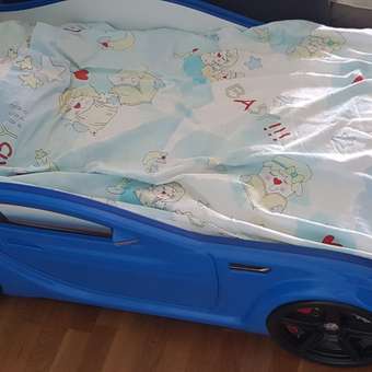 Детская кровать машина Baby ROMACK голубая 150*70 см с матрасом и подсветкой фар: отзыв пользователя Детский Мир