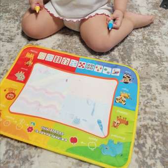 Водная раскраска BONDIBON коврик для рисования Веселый счет со световым эффектом и фонариком серия Baby You: отзыв пользователя Детский Мир
