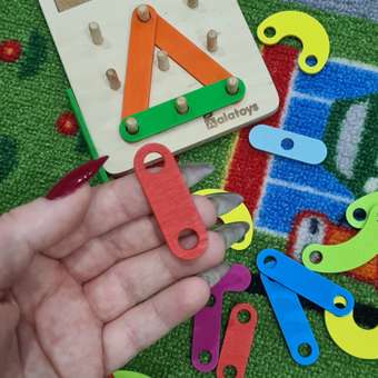 Нейротренажер деревянный Alatoys Геоборд 48 карточек 25 фигур: отзыв пользователя Детский Мир