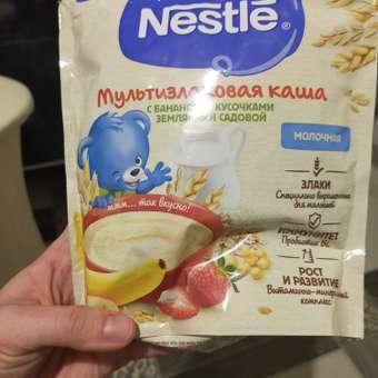 Каша молочная Nestle мультизлаковая банан-земляника 200г с 8месяцев: отзыв пользователя Детский Мир