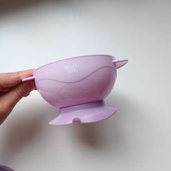 Набор для кормления ROXY-KIDS тарелка на присоске крышка и ложка цвет лавандовый: отзыв пользователя Детский Мир