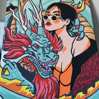 Картина Школа Талантов по номерам на холсте с подрамником «Девушка с драконом» 40х50 см: отзыв пользователя Детский Мир