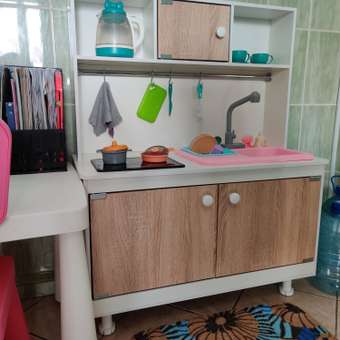 Детская кухня Sitstep рейлинг и интерактивная плита/вода из крана. Фасады дуб сонома: отзыв пользователя Детский Мир