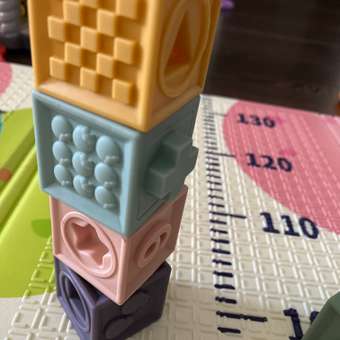 Кубики развивающие с пазами Zeimas IQ+ набор 12 шт мягкие тактильные игрушки пирамидка детская: отзыв пользователя Детский Мир