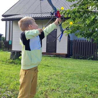 Игрушечный лук GRACE HOUSE со стрелами на присосках с лазерным прицелом складной: отзыв пользователя Детский Мир