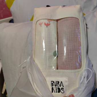 Пеленки муслиновые 2 шт BUBA KIDS Кувшинка розовая/ пудра 75х115 см: отзыв пользователя Детский Мир