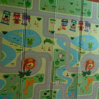 Детский коврик MIKMEL складной игровой развивающий двусторонний для ползания 180х200 см Дороги Холмы: отзыв пользователя Детский Мир