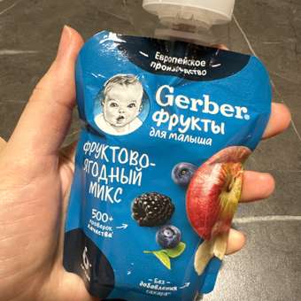 Пюре Gerber фрукты-ягоды 90г с 6месяцев: отзыв пользователя Детский Мир