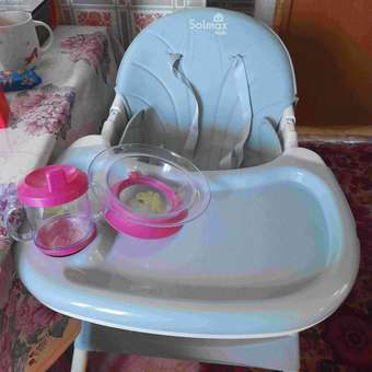 Стульчик для кормления Solmax из экокожи со съемным столиком / качалка мятный HW00203: отзыв пользователя Детский Мир