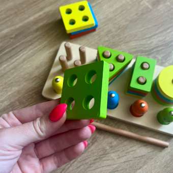 Развивающая детская игра AUKKA Сортер деревянный для малышей пирамидка по Монтессори: отзыв пользователя Детский Мир