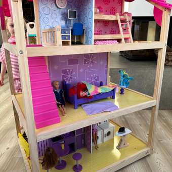 Кукольный домик KidKraft открытый на 360 на колесиках с мебелью 46 предметов 65078_KE: отзыв пользователя Детский Мир
