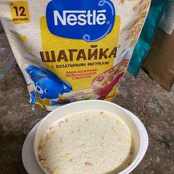 Каша молочная Nestle мультизлаковая с фигурками из пшеницы яблоко-абрикос 190г с 12месяцев: отзыв пользователя ДетМир