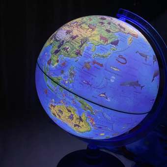 Глобус Globen Зоогеографический детский с подсветкой от батареек диаметром 25 см: отзыв пользователя Детский Мир