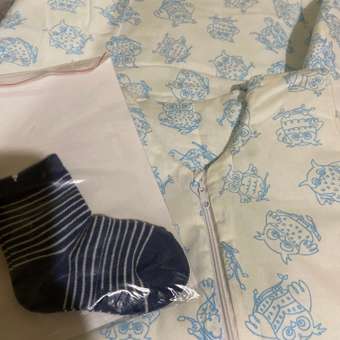 Одеяло-спальный мешок голубой Засыпашки Утепленный Совы 80 см. Хлопок 100%: отзыв пользователя Детский Мир