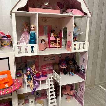 Кукольный домик Paremo Поместье Монтевиль с мебелью 16 предметов PD318: отзыв пользователя Детский Мир