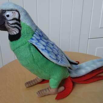 Реалистичная мягкая игрушка Hansa Попугай ара зелёно-голубой 37 см: отзыв пользователя Детский Мир