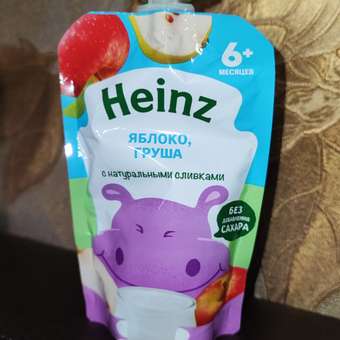 Пюре Heinz яблоко-груша-сливки 90г с 6месяцев: отзыв пользователя ДетМир