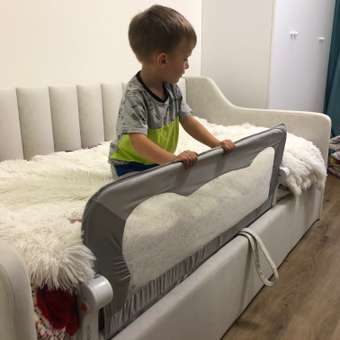 Барьер защитный для кровати Baby Safe Ушки 120х42 серый: отзыв пользователя Детский Мир
