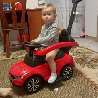 Каталка BabyCare T-ROC кожаное сиденье красный: отзыв пользователя Детский Мир