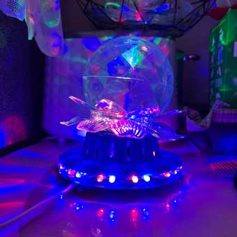 Светильник Uniglodis светодиодный диско-шар Лотос на синей подставке: отзыв пользователя Детский Мир