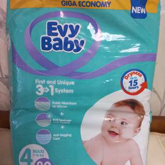 Подгузники детские Evy Baby Maxi 7-18 кг (Размер 4/L) 80 шт: отзыв пользователя Детский Мир