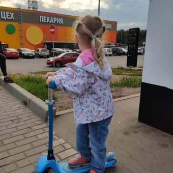 Самокат детский kick n roll складной голубого цвета светящиеся колеса: отзыв пользователя Детский Мир