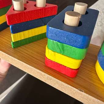 Развивающий деревянный сортер MINI-TOYS пирамидки Геометрия: отзыв пользователя Детский Мир